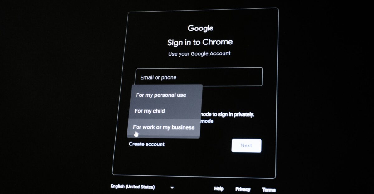 Google sign in to chrome screen